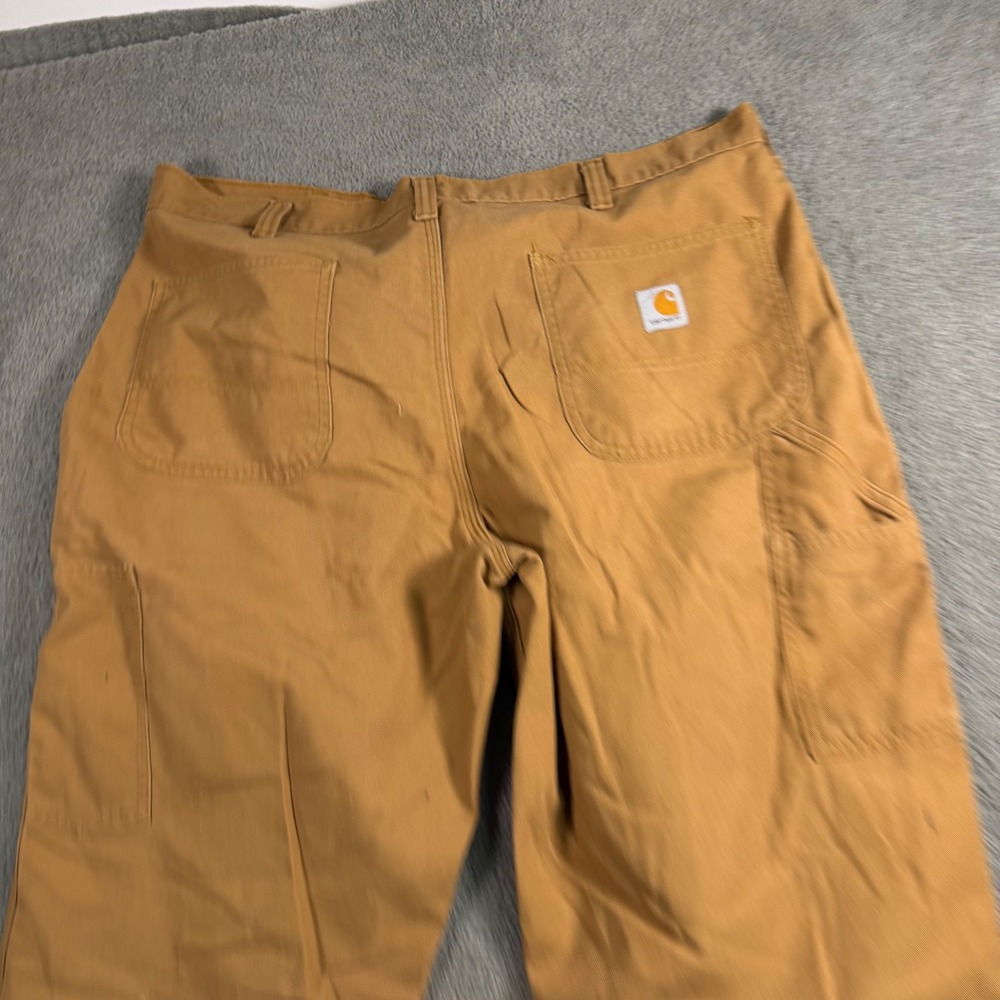 Carhartt Mens Brown Dungaree Fit Canvas Work Carpenter Pants 38x30 B151-BRN